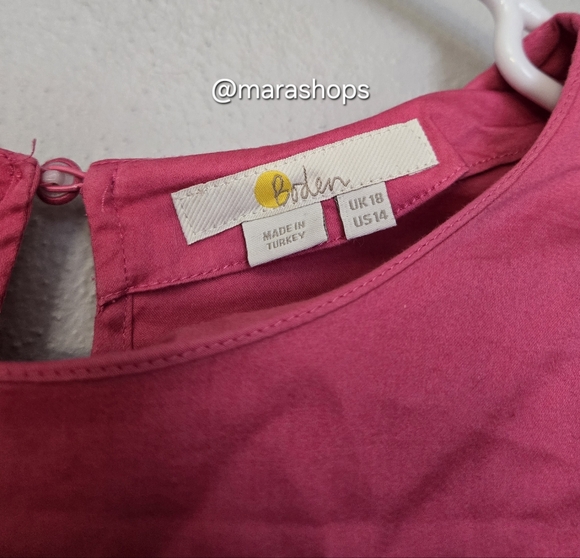 Boden Puff Sleeve Cotton Top Wild Watermelon Pink - Picture 5 of 8